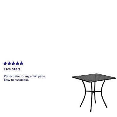 Emma and Oliver Commercial Grade 28" Square Light Gray Indoor-Outdoor Steel Patio Table