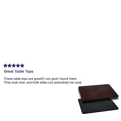 Emma and Oliver 30"x48" Rectangular Natural/Walnut Reversible Laminate Table Top