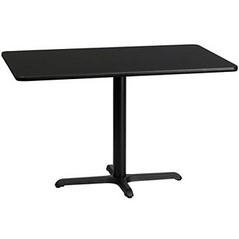 Emma and Oliver 30"x48" Rectangular Black Laminate Table Top with 23.5"x29.5" Base