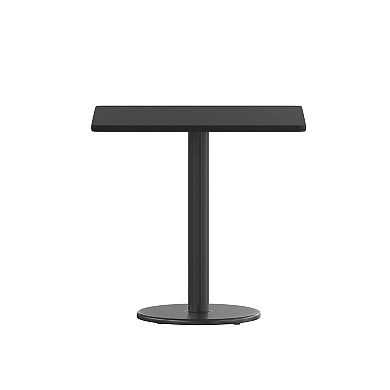 Emma and Oliver 30" Square Walnut Laminate Table Top with 18"RD Base