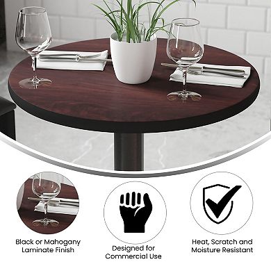 Emma and Oliver 24" Round Natural/Walnut Reversible Laminate Table Top