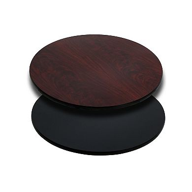 Emma and Oliver 24" Round Natural/Walnut Reversible Laminate Table Top