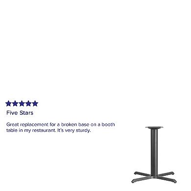 Emma and Oliver 33" x 33" Restaurant Table X-Base with 4" Dia. Table Height Column