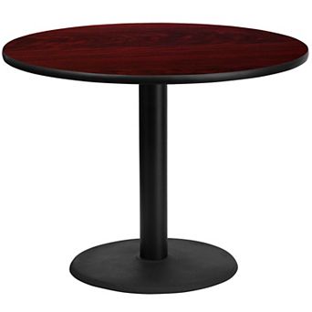 Emma and Oliver 42"RD Black Laminate Table Top with 24"RD Base