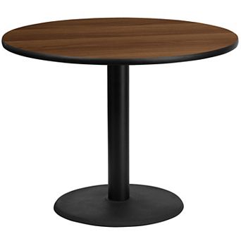 Emma and Oliver 42"RD Black Laminate Table Top with 24"RD Base
