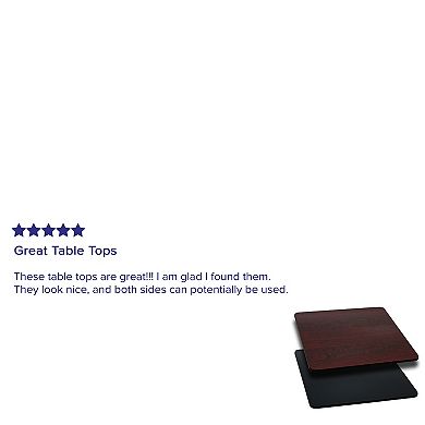 Emma and Oliver 24" Square Natural/Walnut Reversible Laminate Table Top