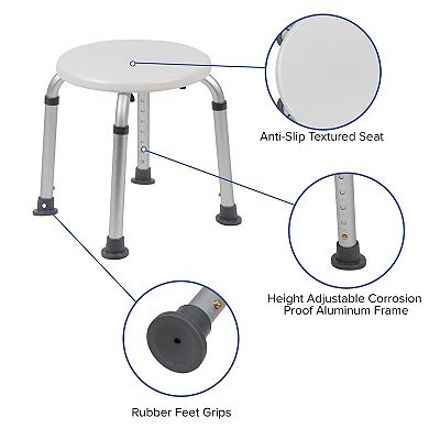 Emma and Oliver Tool-Free 300 Lb. Capacity, Adjustable Bath & Shower Stool