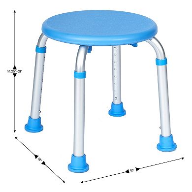 Emma and Oliver Tool-Free 300 Lb. Capacity, Adjustable White Bath & Shower Stool