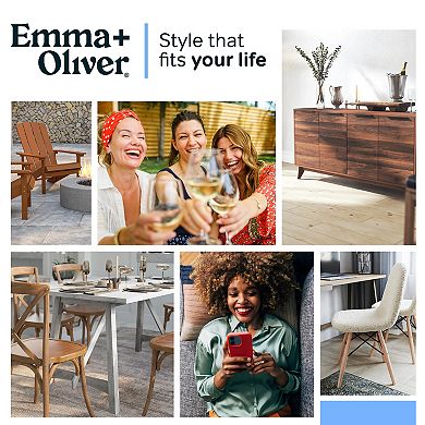Emma and Oliver Cross Back Barstool Burlap Cushion