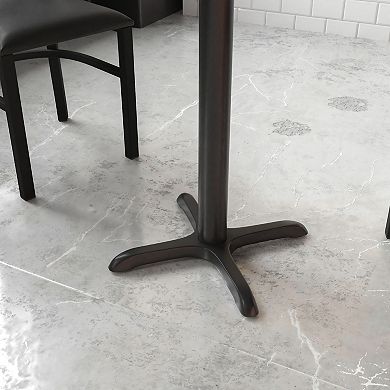 Emma and Oliver 22" x 22" Restaurant Table X-Base with 3" Dia. Table Height Column