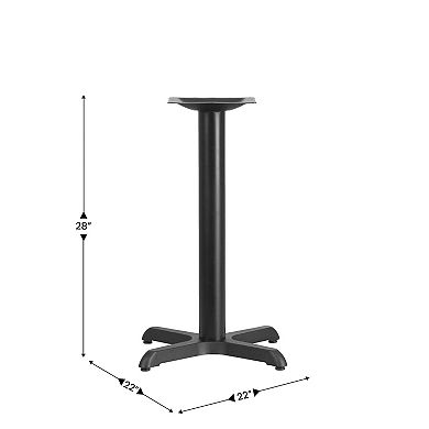 Emma and Oliver 22" x 22" Restaurant Table X-Base with 3" Dia. Table Height Column