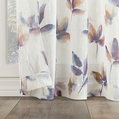 No. 918 Ellie Floral Print Sheer Rod Pocket Window Curtain Panel
