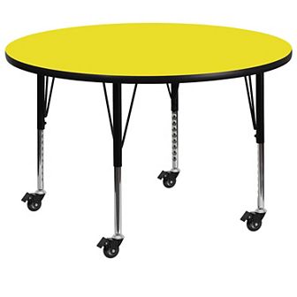 Emma and Oliver Mobile 48" Round Red HP Laminate Preschool Activity Table