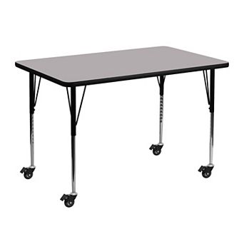 Emma and Oliver Mobile 30x48 Red Thermal Laminate Adjustable Activity Table