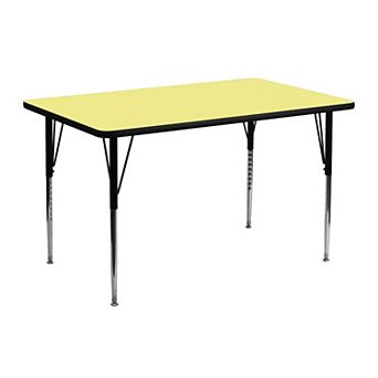 Emma and Oliver 24x48 Yellow Thermal Laminate Adjustable Activity Table