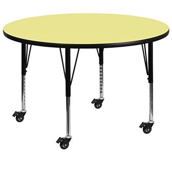 Emma and Oliver Mobile 42" Round Red Thermal Laminate Preschool Activity Table
