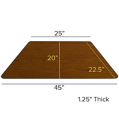 Emma and Oliver Mobile 22.5x45 Trapezoid Oak HP Laminate Adjustable Activity Table