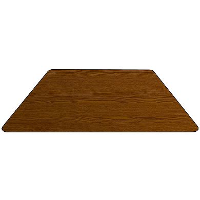 Emma and Oliver Mobile 22.5x45 Trapezoid Oak HP Laminate Adjustable Activity Table