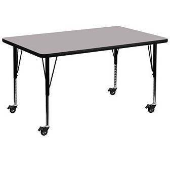 Emma and Oliver Mobile 36x72 Yellow Thermal Laminate Preschool Activity Table