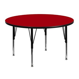 Emma and Oliver 48" Round Grey Thermal Laminate Preschool Activity Table