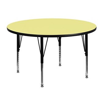 Emma and Oliver 48" Round Grey Thermal Laminate Preschool Activity Table