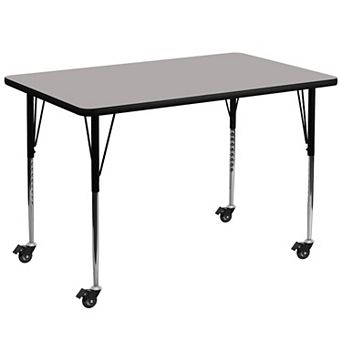 Emma and Oliver Mobile 36x72 Red HP Laminate Adjustable Activity Table