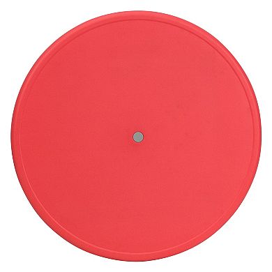 Emma and Oliver 33" Round Red Plastic Height Adjustable Activity Table