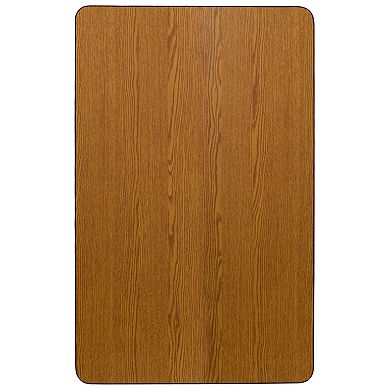 Emma and Oliver 36x72 Oak Thermal Laminate Preschool Activity Table