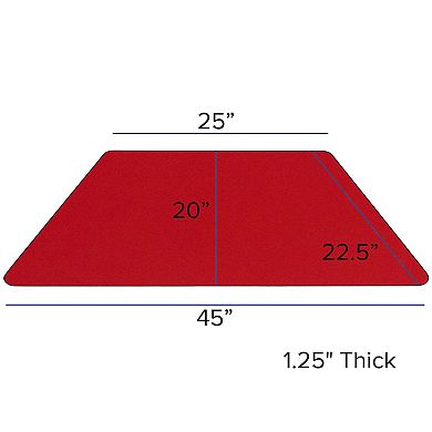 Emma and Oliver Mobile 22.5x45 Trapezoid Oak HP Laminate Preschool Activity Table