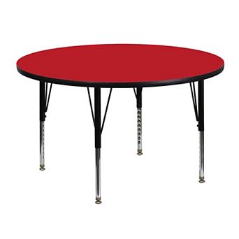 Emma and Oliver 48" Round Red HP Laminate Preschool Activity Table