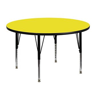 Emma and Oliver 48" Round Red HP Laminate Preschool Activity Table