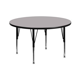 Emma and Oliver 42" Round Oak Thermal Laminate Preschool Activity Table