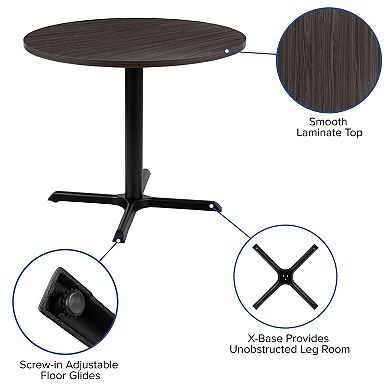 Emma and Oliver 36" Round Multi-Purpose Conference Table in Mahogany - Meeting Table for Office