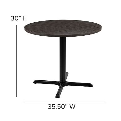 Emma and Oliver 36" Round Multi-Purpose Conference Table in Mahogany - Meeting Table for Office