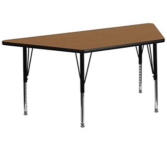 Emma and Oliver Trapezoid Grey Thermal Laminate Preschool Activity Table