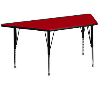 Emma and Oliver Trapezoid Grey Thermal Laminate Preschool Activity Table