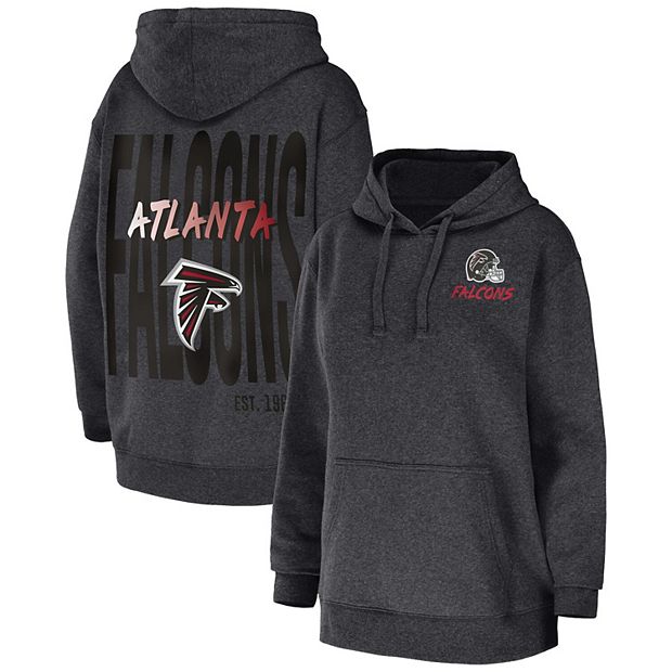 Women s WEAR by Erin Andrews Heather Charcoal Atlanta Falcons Fleece Pullover Hoodie