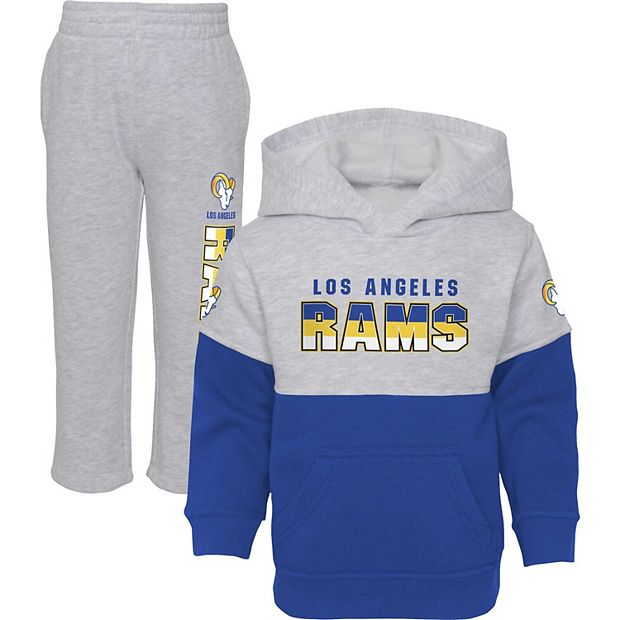 Toddler Heather Gray/Royal Los Angeles Rams Playmaker Hoodie and