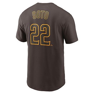 Men's Nike Juan Soto Brown San Diego Padres Name & Number T-Shirt