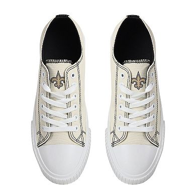 Women's FOCO Cream New Orleans Saints Low Top Canvas Shoes