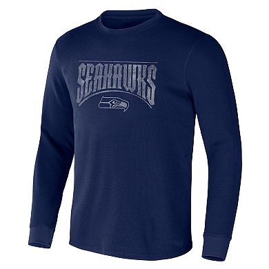 Men's NFL x Darius Rucker Collection by Fanatics College Navy Seattle Seahawks Long Sleeve Thermal T-Shirt
