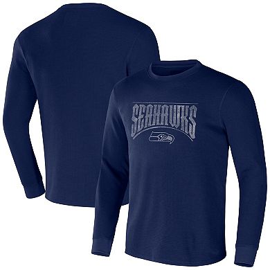 Men's NFL x Darius Rucker Collection by Fanatics College Navy Seattle Seahawks Long Sleeve Thermal T-Shirt