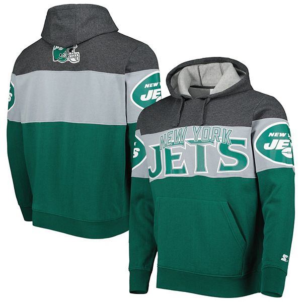 47 Brand / Men's New York Jets Sleeve Stripe Green Pullover Hoodie