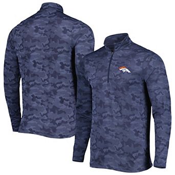 Men's Antigua Navy Denver Broncos Brigade Quarter-Zip Sweatshirt