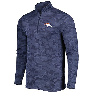 Men's Antigua Navy Denver Broncos Brigade Quarter-Zip Sweatshirt