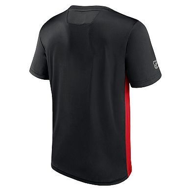 Men's Fanatics Branded Black/Red New Jersey Devils Authentic Pro Rink Tech T-Shirt