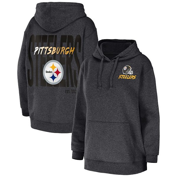 Women's Wear by Erin Andrews Heathered Gray Pittsburgh Steelers Full-Zip Hoodie