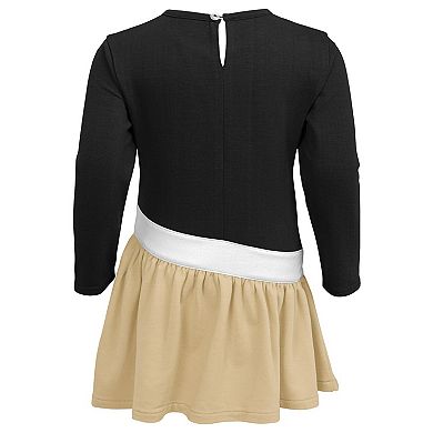 Girls Infant Black/Gold New Orleans Saints Heart to Heart Jersey Tri-Blend Dress