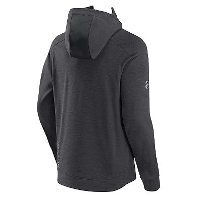 Men's Fanatics Branded Heather Charcoal Pittsburgh Penguins Authentic Pro Road Tech Full-Zip Hoodie Jacket