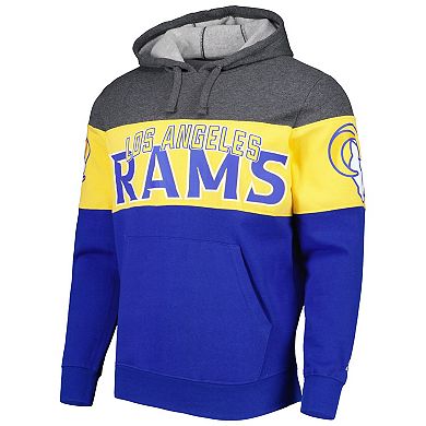 Men's Starter Heather Charcoal/Royal Los Angeles Rams Extreme Pullover Hoodie